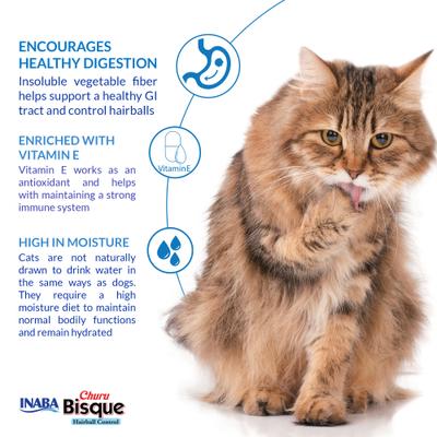 Show full view: Inaba Churu Bisque Indoor Care Chicken Recipe Creamy Puree Grain-Free Lickable Cat Treats, 1.05-oz pouch, 15 count slide 6 of 9