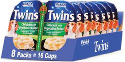Inaba Twin Packs Chicken with Vegetables Recipe Grain-Free Dog Food Topper, 1.23-oz pouch, 16 count