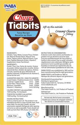 Show full view: Inaba Churu Tidbits Tuna Recipe Grain-Free Cat Treats, 0.42-oz tube, 8 count slide 3 of 7