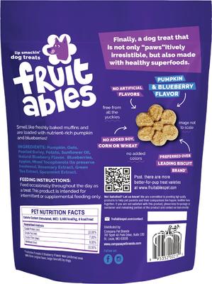 Show full view: Variety Pack - Fruitables Pumpkin & Blueberry Flavor Dog Treats, Pumpkin & Apple & Bacon & Apple Flavors slide 7 of 11
