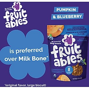 Fruitables Pumpkin & Blueberry Flavor Dog Treats, 7-oz bag
