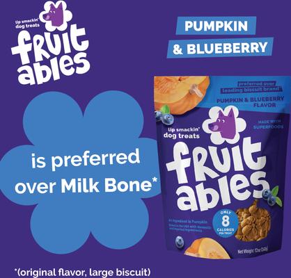 Show full view: Fruitables Pumpkin & Blueberry Flavor Dog Treats, 7-oz bag slide 9 of 12