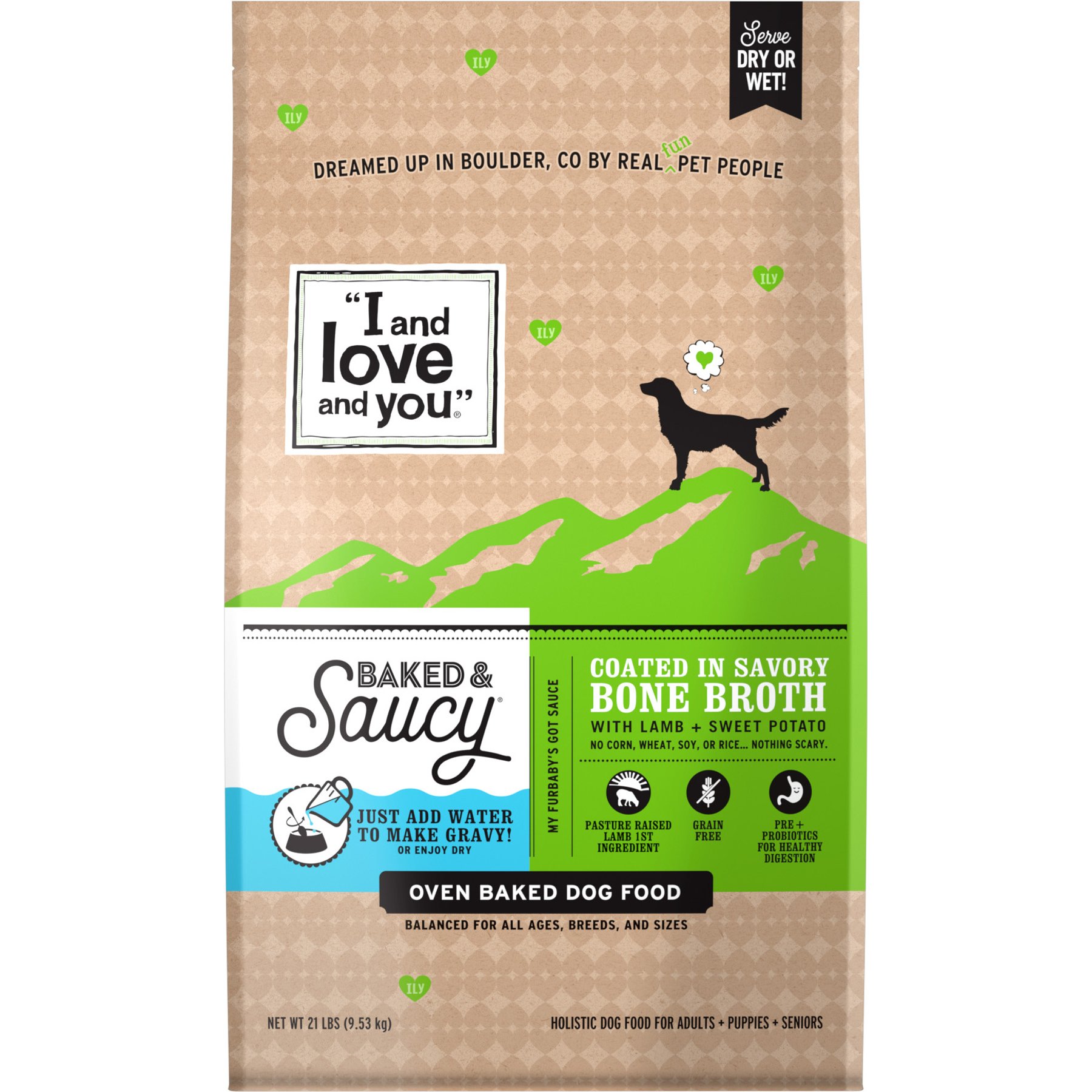 I and Love and You Baked & Saucy with Lamb & Sweet Potato Grain-Free Dry Dog Food, 21-lb bag