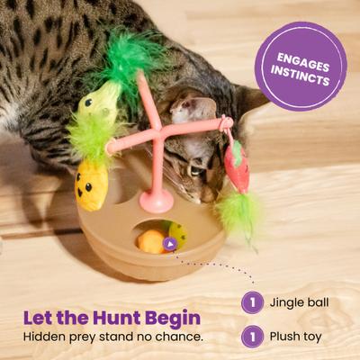 Show full view: Catstages Hunt N' Wobble Fruit Bowl Wobbling with Toy Tree Cat Toy Variety Pack with Catnip, Color Varies, 5 count slide 7 of 11