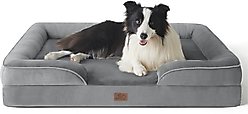 Bedsure Orthopedic Bolster Dog Sofa Bed with Removable Cover, Grey, Large slide 1 of 9