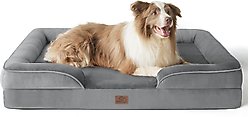 Bedsure Orthopedic Bolster Dog Sofa Bed with Removable Cover, Grey, X-Large