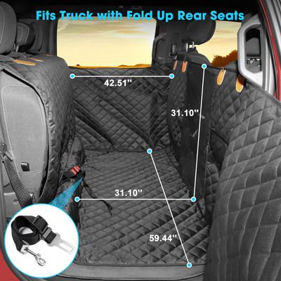 Show full view: JOEJOY Oxford Fabric Dog Car Seat Cover with Side Flaps, Black, 59.45 x 94.49 x 31.1-in slide 2 of 8