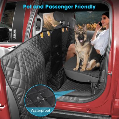 Show full view: JOEJOY Oxford Fabric Dog Car Seat Cover with Side Flaps, Black, 59.45 x 94.49 x 31.1-in slide 3 of 8