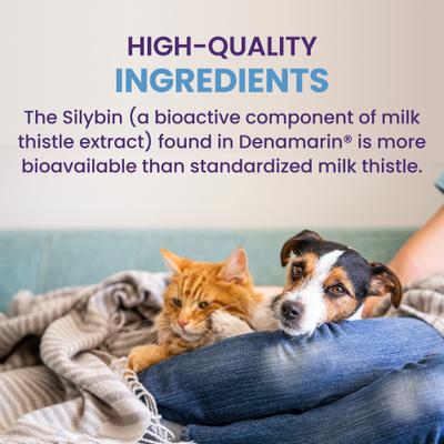 Nutramax Denamarin with S-Adenosylmethionine & Silybin Tablets Liver Supplement for Small Dogs & Cats