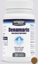 Nutramax Denamarin with S-Adenosylmethionine & Silybin Tablets Liver Supplement for Small Dogs & Cats, 3...