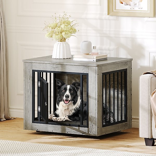 Yitahome 2-in-1 Iron-Wood Indoor Furniture Style Dog Crate
