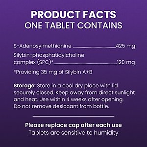 Nutramax Denamarin with S-Adenosylmethionine & Silybin Tablet Liver Supplement for Large Dogs, 30 count bottle