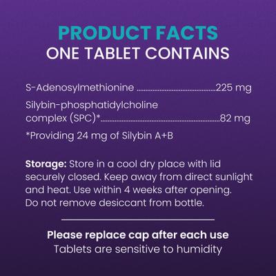 Show full view: Nutramax Denamarin with S-Adenosylmethionine & Silybin Tablets Liver Supplement for Medium Dogs, 30 count bottle slide 7 of 12