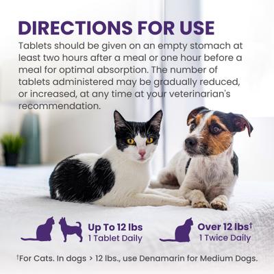 Show full view: Nutramax Denamarin with S-Adenosylmethionine & Silybin Tablets Liver Supplement for Small Dogs & Cats, 30 count bottle slide 8 of 12