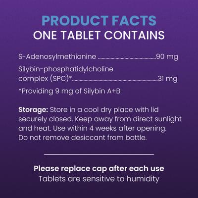 Nutramax Denamarin with S-Adenosylmethionine & Silybin Tablets Liver Supplement for Small Dogs & Cats