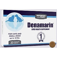 Nutramax Denamarin with S-Adenosylmethionine & Silybin Tablets Liver Supplement for Small Dogs & Cats, 30 count