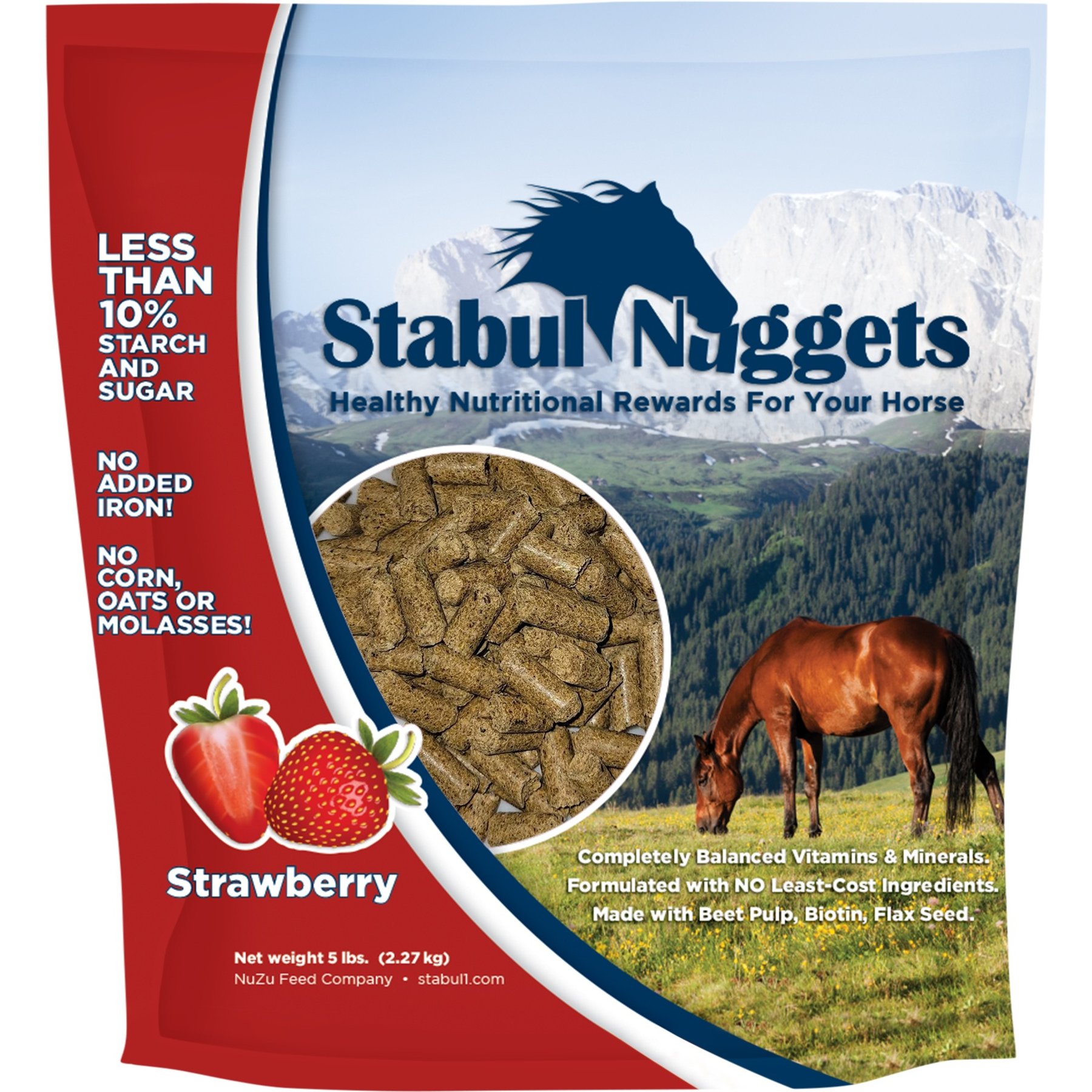Stabul Nuggets Molasses-Free Strawberry Horse Treats, 5-lb bag