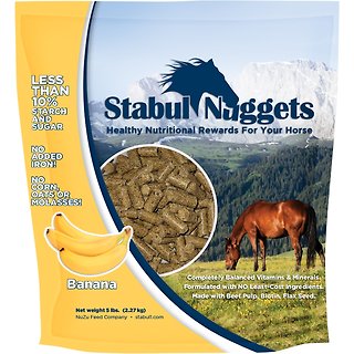 Stabul Nuggets Molasses-Free Banana Horse Treats, 5-lb bag slide 1 of 3