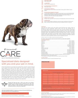 Show full view: Diamond Care Weight Management Formula Adult Grain-Free Dry Dog Food, 25-lb bag slide 3 of 11