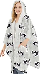 E&S PETS Shih Tzu Snugg Wrap Blanket Hoodie, Gray