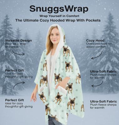 Show full view: E&S PETS French Bulldog Snugg Wrap Blanket Hoodie slide 3 of 6