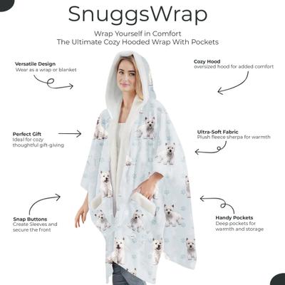 Show full view: E&S PETS Westie Snugg Wrap Blanket Hoodie slide 2 of 6