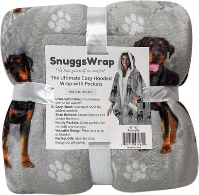 Show full view: E&S PETS Rottweiler Snugg Wrap Blanket Hoodie slide 6 of 6