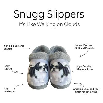 Show full view: E&S PETS Shih Tzu Snugg Slippers, Black, Large/X-Large slide 2 of 6
