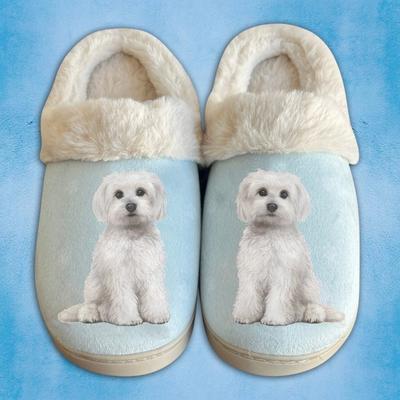 Show full view: E&S PETS Maltese Snugg Slippers, Large/X-Large slide 3 of 5