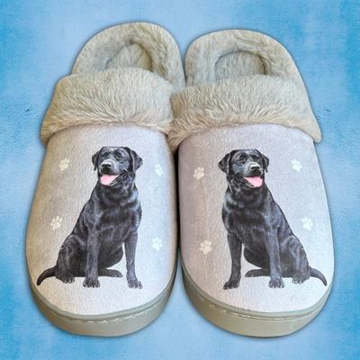 Show full view: E&S PETS Labrador Black Snugg Slippers, Large/X-Large slide 3 of 7