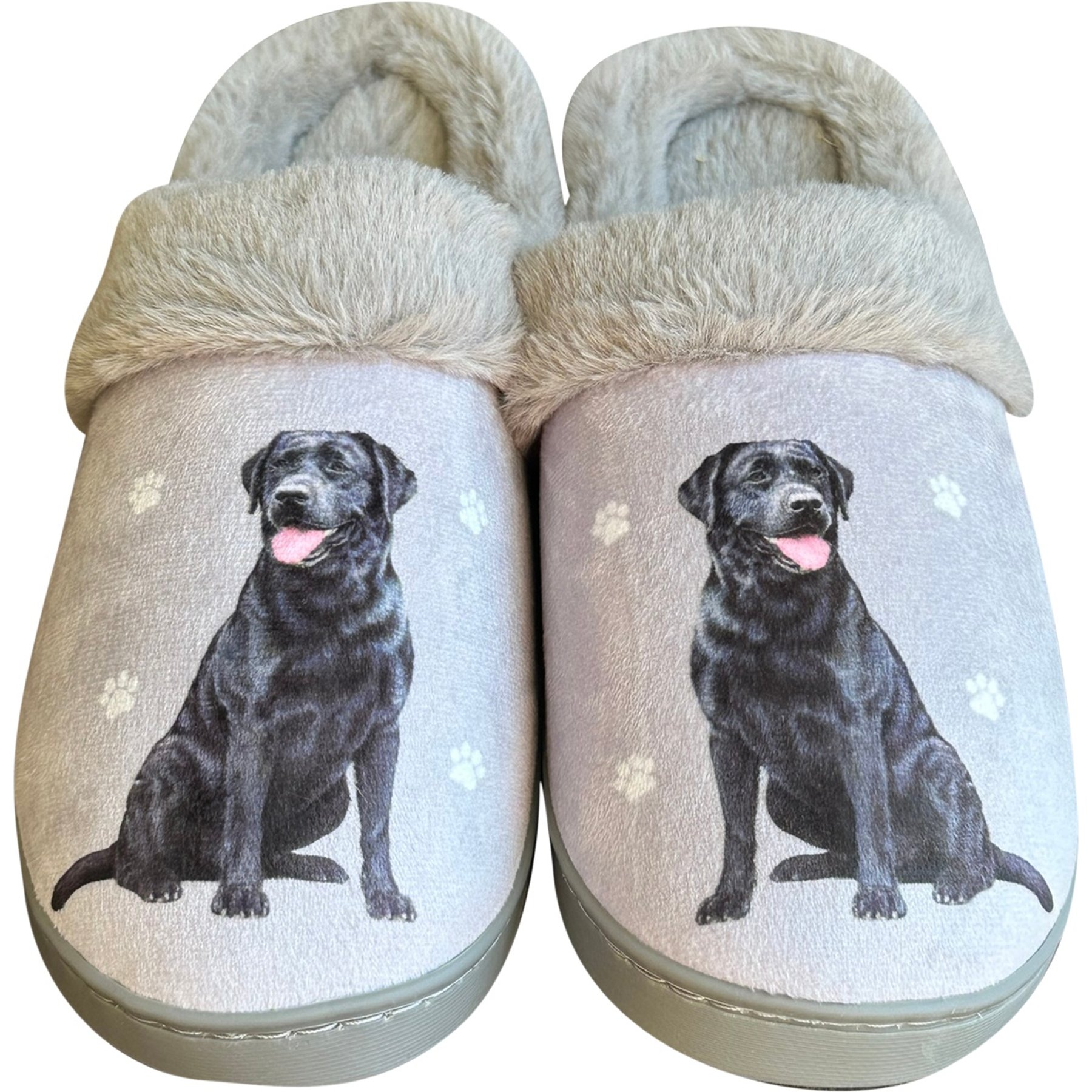 E&S PETS Labrador Black Snugg Slippers, Small/Medium