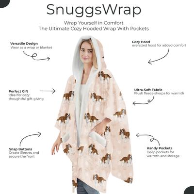 Show full view: E&S PETS King Charles Cavalier Snugg Wrap Blanket Hoodie slide 2 of 4