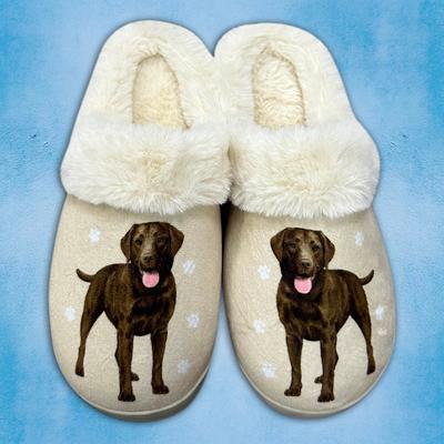 Show full view: E&S PETS Labrador Chocolate Snugg Slippers, Large/X-Large slide 3 of 6