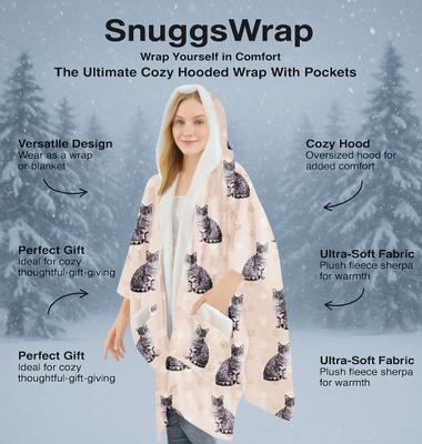 Show full view: E&S PETS Silver Tabby Snugg Wrap Blanket Hoodie slide 3 of 6