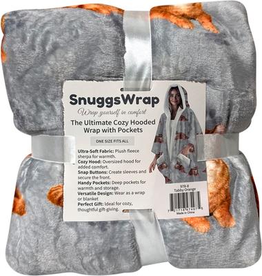 Show full view: E&S PETS Orange Tabby Snugg Wrap Blanket Hoodie slide 6 of 6