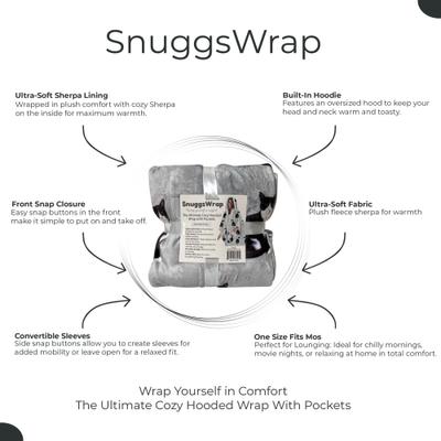 Show full view: E&S PETS Black & White Cat Snugg Wrap Blanket Hoodie slide 4 of 6