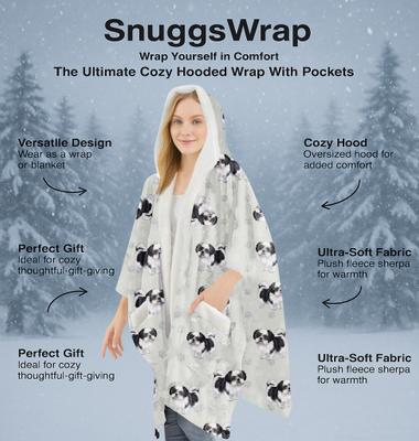 Show full view: E&S PETS Shih Tzu Snugg Wrap Blanket Hoodie, Gray slide 3 of 6