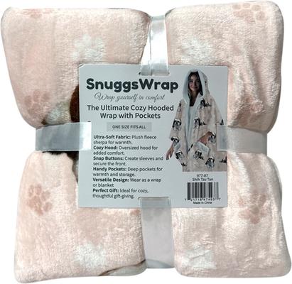 Show full view: E&S PETS Shih Tzu Snugg Wrap Blanket Hoodie, Coral slide 6 of 6