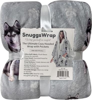 Show full view: E&S PETS Siberian Husky Snugg Wrap Blanket Hoodie slide 6 of 6