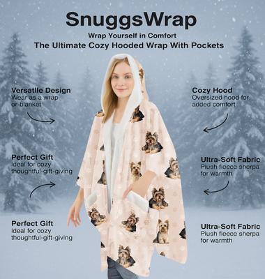 Show full view: E&S PETS Yorkie Snugg Wrap Blanket Hoodie slide 3 of 6