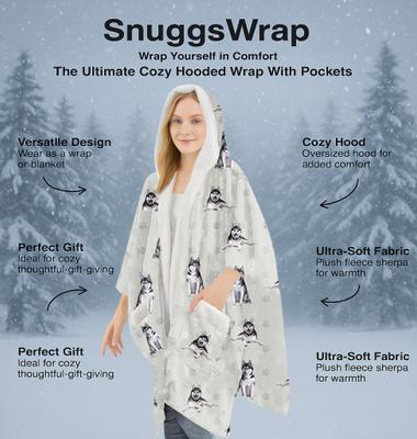 Show full view: E&S PETS Siberian Husky Snugg Wrap Blanket Hoodie slide 3 of 6