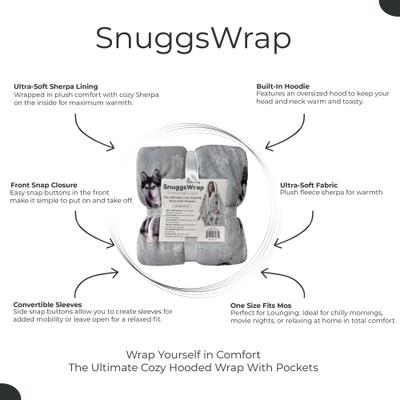 Show full view: E&S PETS Siberian Husky Snugg Wrap Blanket Hoodie slide 4 of 6