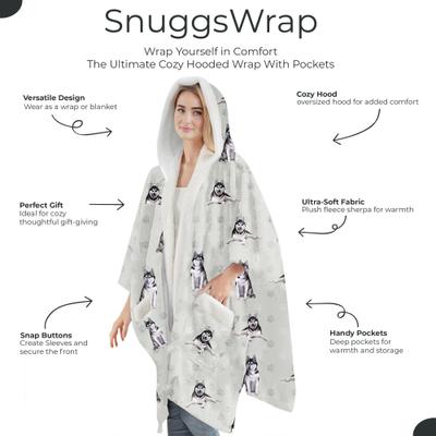 Show full view: E&S PETS Siberian Husky Snugg Wrap Blanket Hoodie slide 2 of 6