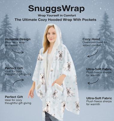 Show full view: E&S PETS Westie Snugg Wrap Blanket Hoodie slide 3 of 6