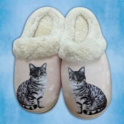 Show full view: E&S PETS Silver Tabby Snugg Slippers, Small/Medium slide 3 of 6