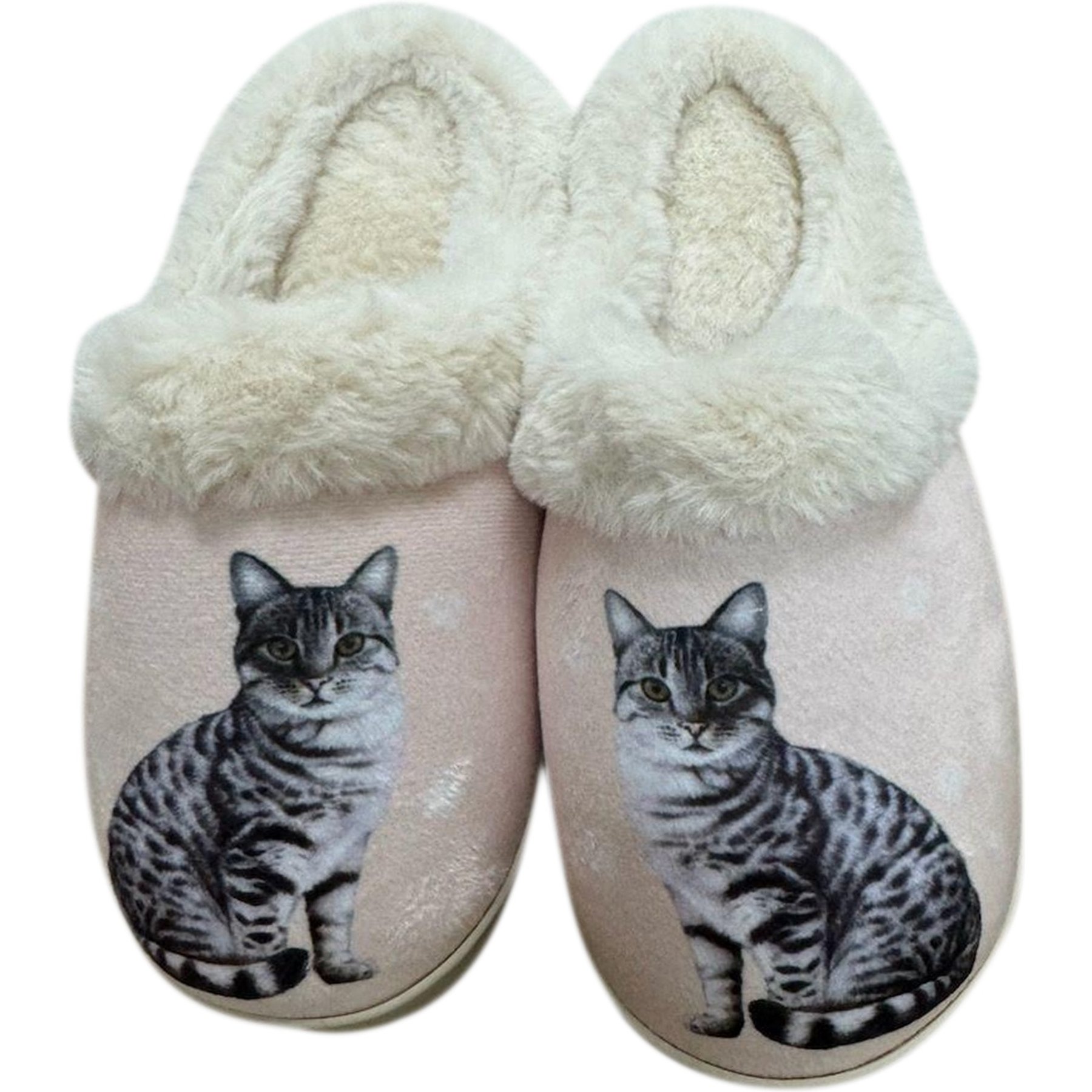 E&S PETS Silver Tabby Snugg Slippers, Small/Medium
