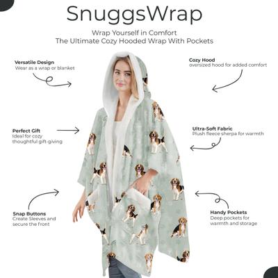 Show full view: E&S PETS Beagle Snugg Wrap Blanket Hoodie slide 2 of 6