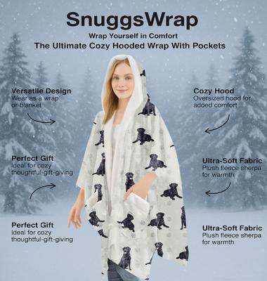 Show full view: E&S PETS Black Labrador Snugg Wrap Blanket Hoodie slide 3 of 6