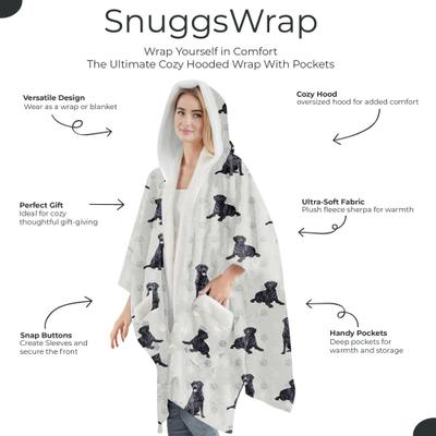 Show full view: E&S PETS Black Labrador Snugg Wrap Blanket Hoodie slide 2 of 6