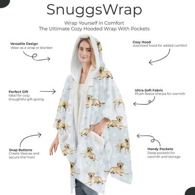 Show full view: E&S PETS Yellow Labrador Snugg Wrap Blanket Hoodie slide 2 of 6